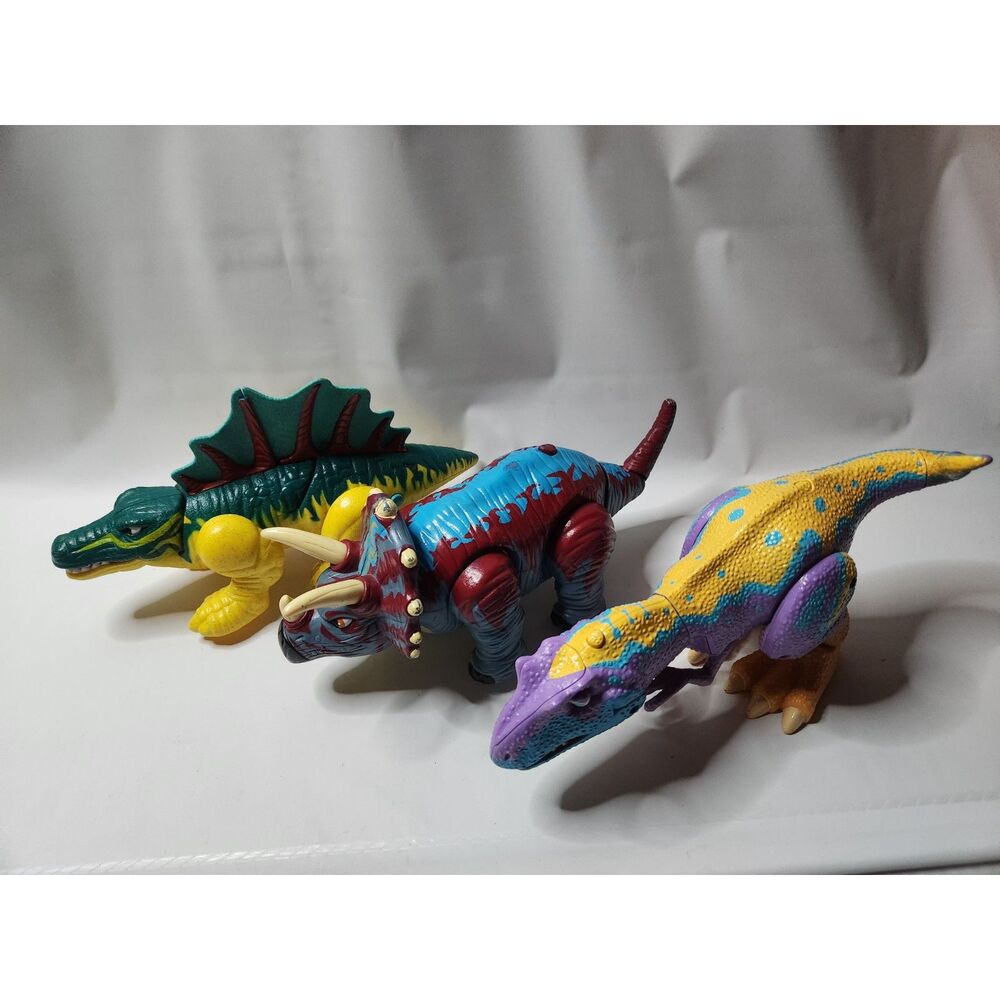 Interactive Battery Dinosaur Toy Lot – 3 Dinos – Imaginative Play